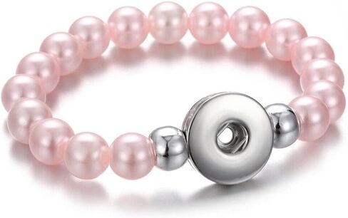 Choose a Color | Snap Jewelry Stretch Bead Ginger Charm Bracelet 6.5 inch Band Fits 18MM 20MM Women's Custom Buttons in Saudi Arabia