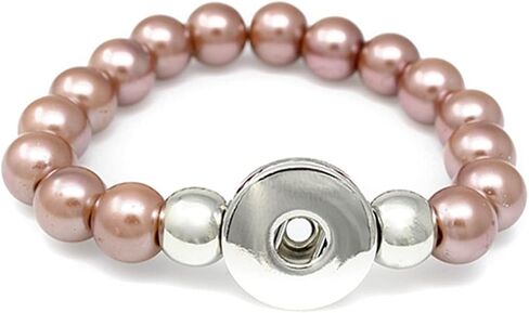 Choose a Color | Snap Jewelry Stretch Bead Ginger Charm Bracelet 6.5 inch Band Fits 18MM 20MM Women's Custom Buttons in Saudi Arabia