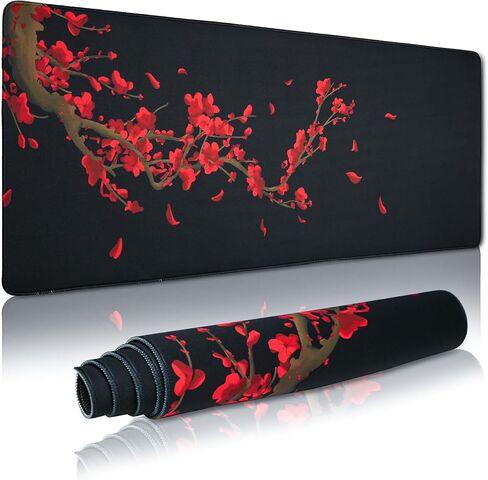 لوحة ماوس ألعاب كبيرة للمكتب، لوحة ماوس Kanagawa XXL مقاس 35.4 × 15.7 بوصة، وسادة مكتب مقاومة للماء، قاعدة ماوس مطاطية غير قابلة للانزلاق، لوحة لوحة مفاتيح للكمبيوتر، لوحة ماوس بيضاء in Kuwait