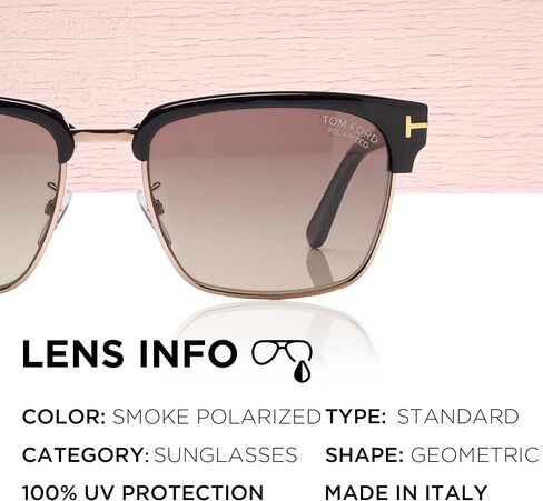 Tom Ford FT0367 RIVER Geometric Shape Sunglasses + Bundle With eSHADES Eyewear Cleaning Kit in Saudi Arabia