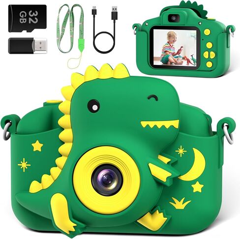 Kids Camera, Toddler Digital Camera for Ages 3-12 Boys Girls Childrens, Christmas Birthday Gifts, Selfie 1080P HD Video Camera for 3 4 5 6 7 8 9 Years Old Boys Girls Toys Gifts in Saudi Arabia
