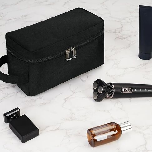 ECOHUB Toiletry Bag for Men Travel Dopp Kit Water Resistant Small Shaving Kit Bag Toiletry Organizer for Traveling, Separate Dry Wet & Toothbrush Pocket, Wide Open (Black-2) in Saudi Arabia