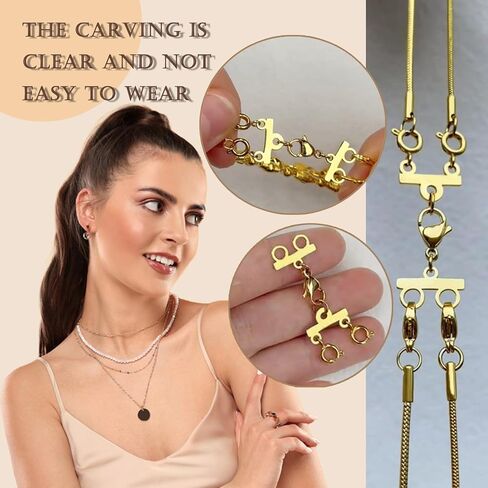 مشابك طبقات للقلادة باللون الذهبي، فاصل للقلادة للطبقات، مشبك متعدد للقلادة، فاصل للقلادة لمنع التشابك in Kuwait