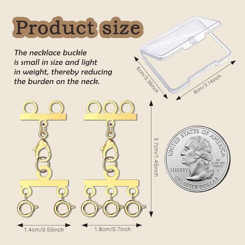 مشابك طبقات للقلادة باللون الذهبي، فاصل للقلادة للطبقات، مشبك متعدد للقلادة، فاصل للقلادة لمنع التشابك in Kuwait