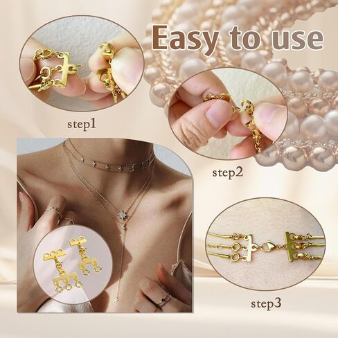 مشابك طبقات للقلادة باللون الذهبي، فاصل للقلادة للطبقات، مشبك متعدد للقلادة، فاصل للقلادة لمنع التشابك in Kuwait