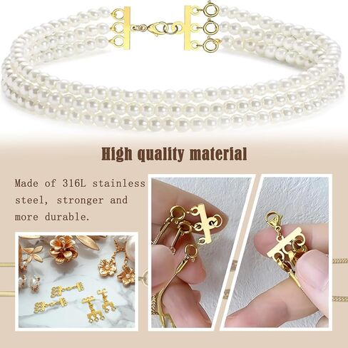 مشابك طبقات للقلادة باللون الذهبي، فاصل للقلادة للطبقات، مشبك متعدد للقلادة، فاصل للقلادة لمنع التشابك in Kuwait