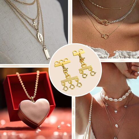 مشابك طبقات للقلادة باللون الذهبي، فاصل للقلادة للطبقات، مشبك متعدد للقلادة، فاصل للقلادة لمنع التشابك in Kuwait