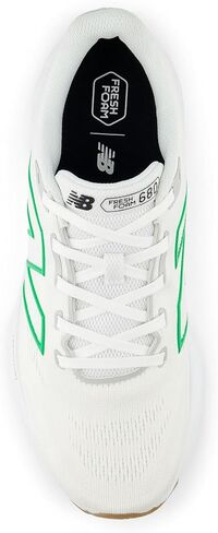New Balance Men's Fresh Foam 680 V8 Running Shoe, White/Brighton Grey/Kelly Green, 15 Wide in Saudi Arabia