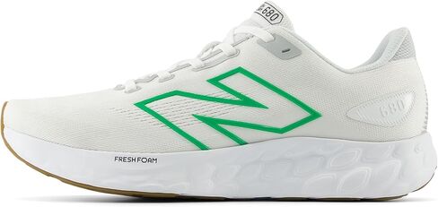 New Balance Men's Fresh Foam 680 V8 Running Shoe, White/Brighton Grey/Kelly Green, 15 Wide in Saudi Arabia
