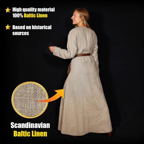Mythrojan Helga Viking Linen Dress for LARP SCA Renaissance Fair & Reenactment in Saudi Arabia