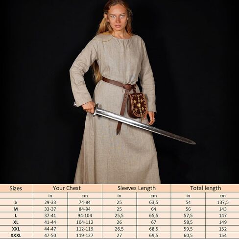 Mythrojan Helga Viking Linen Dress for LARP SCA Renaissance Fair & Reenactment in Saudi Arabia