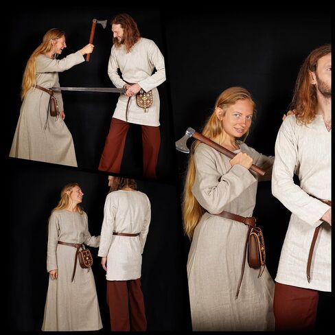 Mythrojan Helga Viking Linen Dress for LARP SCA Renaissance Fair & Reenactment in Saudi Arabia
