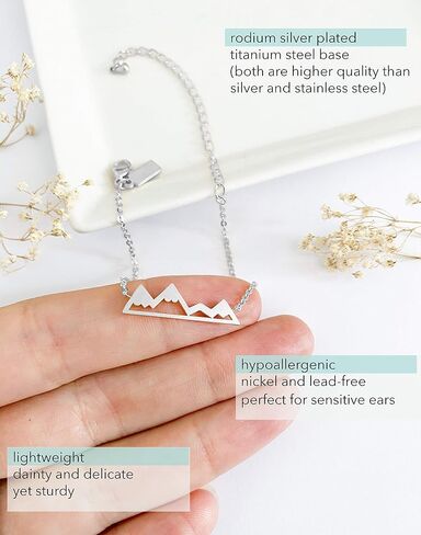 Altitude Boutique Mountain Bracelet, Mountain Jewelry, Snowy Peaks Bracelet for Nature Lovers, Skiers, Hikers, Campers in Kuwait
