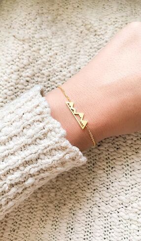 Altitude Boutique Mountain Bracelet, Mountain Jewelry, Snowy Peaks Bracelet for Nature Lovers, Skiers, Hikers, Campers in Kuwait