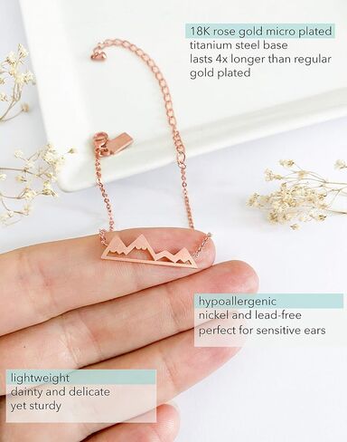 Altitude Boutique Mountain Bracelet, Mountain Jewelry, Snowy Peaks Bracelet for Nature Lovers, Skiers, Hikers, Campers in Kuwait