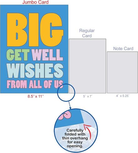 NobleWorks - Big Funny Group Get Well Card (8.5 x 11 Inch) - Jumbo Feel Better Soon from All of Us, Hospital, Sick - Big Get Well Wishes J2721GWG-US in Saudi Arabia