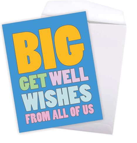 NobleWorks - Big Funny Group Get Well Card (8.5 x 11 Inch) - Jumbo Feel Better Soon from All of Us, Hospital, Sick - Big Get Well Wishes J2721GWG-US in Saudi Arabia