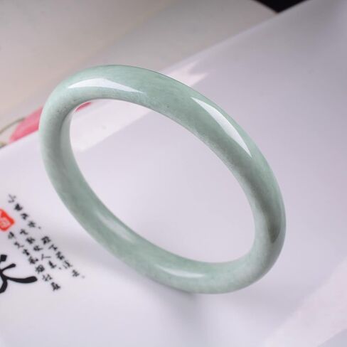 Jade Bracelet for Women, 100% Natural Green Jade, Good Luck Genuine Grade A Round Jade Bangles with Jewelry Box and Certificate, Inner 2.12-2.52''/54-64mm in Saudi Arabia