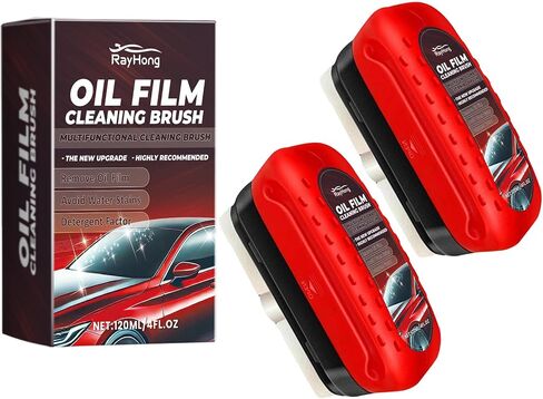 Automotive Oil Film Cleaning Brush, Glass Cleaning Board, Hydrophobic Glass Coating for Windshield Improves Clarity and Visibility-2pc in Saudi Arabia