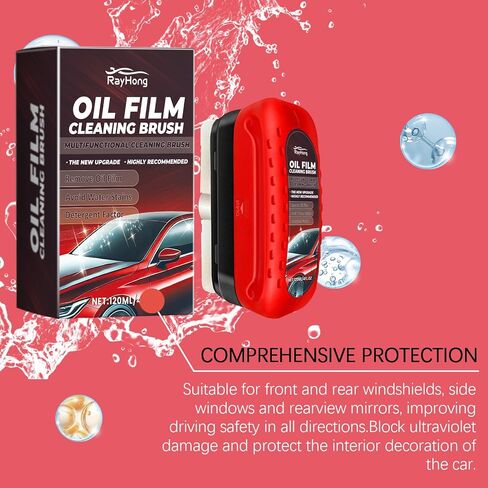 Automotive Oil Film Cleaning Brush, Glass Cleaning Board, Hydrophobic Glass Coating for Windshield Improves Clarity and Visibility-2pc in Saudi Arabia