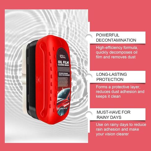 Automotive Oil Film Cleaning Brush, Glass Cleaning Board, Hydrophobic Glass Coating for Windshield Improves Clarity and Visibility-2pc in Saudi Arabia