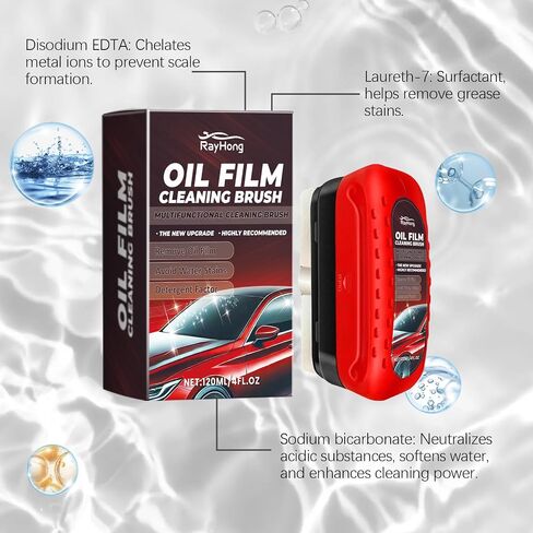 Automotive Oil Film Cleaning Brush, Glass Cleaning Board, Hydrophobic Glass Coating for Windshield Improves Clarity and Visibility-2pc in Saudi Arabia