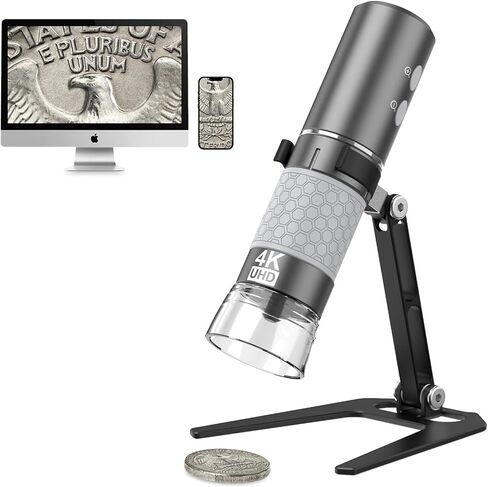 Cainda 4K WiFi Digital Microscope Camera for iPhone Android Phone and Windows Mac PC, 3840x2160P Wireless Handheld Microscope, Portable Microscope for Adults and Kids in Saudi Arabia