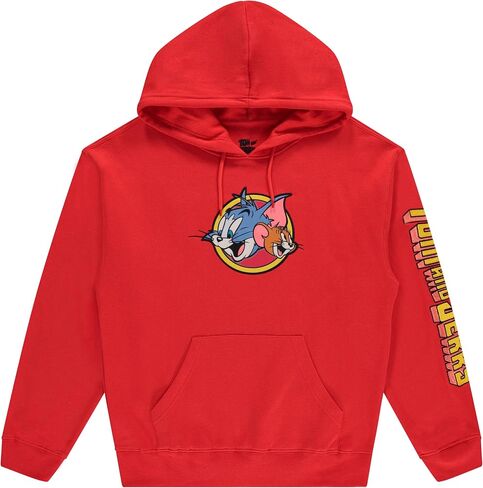 Mens Tom & Jerry Battle Hoodie - Classic Hanna-Barbera Long Sleeve Sweatshirt - Vintage Cartoon Hoodie in Saudi Arabia