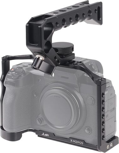 قفص كاميرا Fotga مع فتحة 1/4 بوصة 3/8 بوصة لكاميرا Canon EOS R50 بدون مرآة DSLR لصناعة أفلام الفيديو، متوافق مع مشبك Arca السويسري in Kuwait