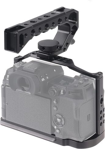 قفص كاميرا Fotga مع فتحة 1/4 بوصة 3/8 بوصة لكاميرا Canon EOS R50 بدون مرآة DSLR لصناعة أفلام الفيديو، متوافق مع مشبك Arca السويسري in Kuwait