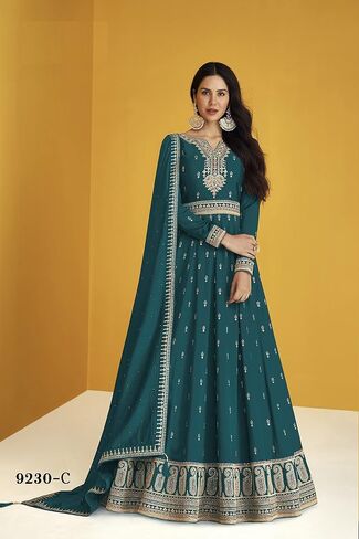 ready to wear Indian wedding Anarkali Gown salwar kameez suit for women 9230 in Saudi Arabia