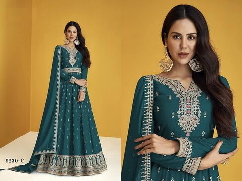 ready to wear Indian wedding Anarkali Gown salwar kameez suit for women 9230 in Saudi Arabia