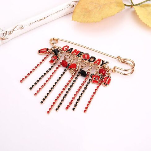 Game Day Brooches for Women Football Brooch Pins Touch Down Brooches Red Black Blue White Team Spirit Accessories Game Day Outfits Football Jewelry Party Favor Gifts in Saudi Arabia