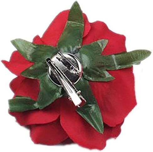 Women's Vintage Elegent Rose Flower Hairpin Hair Clip with Brooch for Party Travel Festivals (Dark Red) in Saudi Arabia