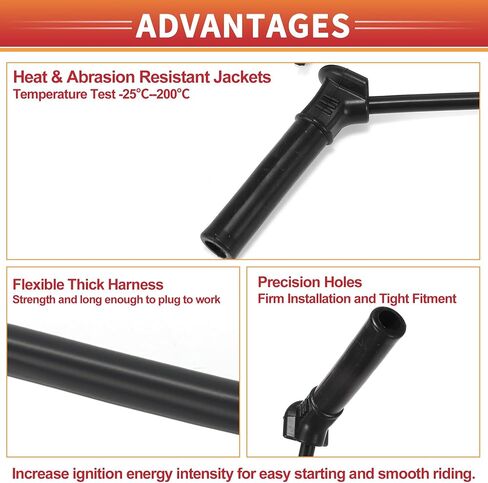 ACROPIX Car Spark Plug Coil Wires الإشعال لفائف تسخير كابل مناسب لـ Ford Explorer 2004-2010 6 Cyl 4.0L SOHC EFI No.3U2Z12259D - حزمة من 6 in Saudi Arabia