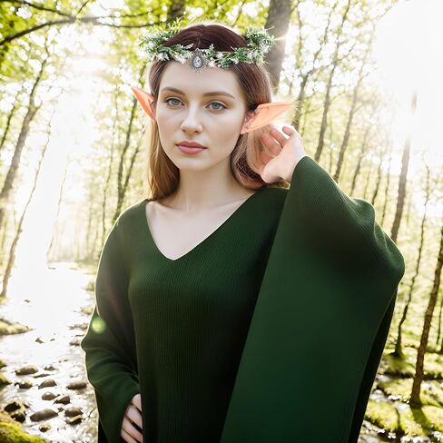 مجموعة عصابات رأس الزهور والأذنين الخيالية، أزياء حفلات الهالوين إكليل الشعر للنساء والفتيات، مجموعة تاج الزهور in Kuwait