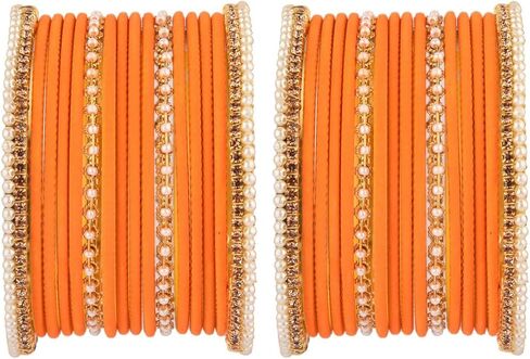 Efulgenz Indian Bridal Bangles Set Faux Pearl Beaded Rhinestone Traditional Crystal CZ with Plain Matte Finish Metal Bangles Bracelet Wedding Jewelry Fashion Costume Accessories for Women in Saudi Arabia