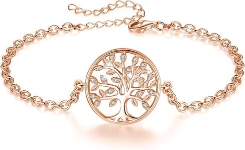 AEONSLOVE 925 Sterling Silver Tree of Life Bracelets for Women, Tree of Life Jewelry, Gifts for Mom Wife Grandma Sister in Kuwait