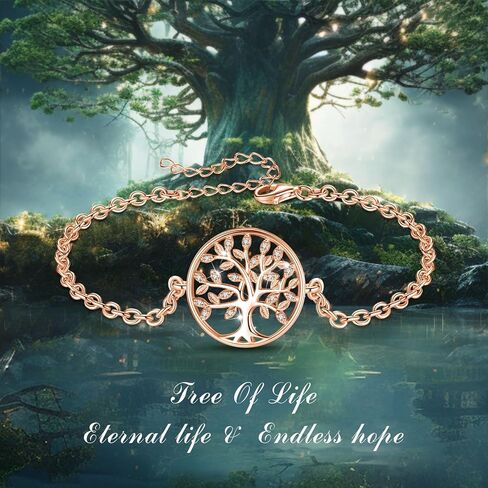 AEONSLOVE 925 Sterling Silver Tree of Life Bracelets for Women, Tree of Life Jewelry, Gifts for Mom Wife Grandma Sister in Kuwait