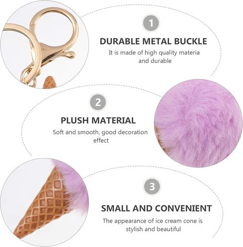SHERCHPRY 3 Pcs Ice Cream Keychain Backpack Keychain Keychains for Backpacks Nativity Ornaments Ice Cream Pom in Kuwait