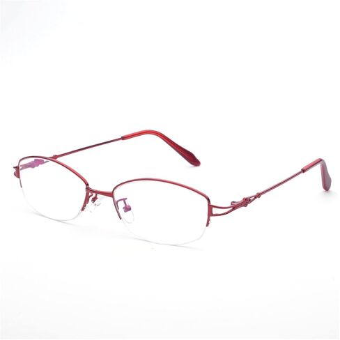 Titanium Alloy Nearsighted Glasses Womens Distance Glasses Half Frame Myopia Glasses in Saudi Arabia