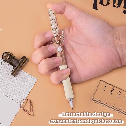 UIXJODO Cute Bear Pens, 6 Pcs, 0.5mm Black Ink, Smooth Writing, Retractable, Wax Protection, Classic Design in Saudi Arabia