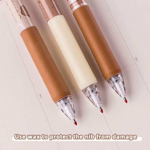 UIXJODO Cute Bear Pens, 6 Pcs, 0.5mm Black Ink, Smooth Writing, Retractable, Wax Protection, Classic Design in Saudi Arabia