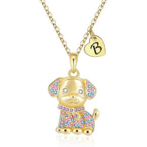 Dog Lovers Gifts for Girls, Mom, Women, Gold Plated Birthstone Necklaces Pendant, Birthday, Christmas Gift