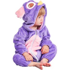 DarkCom Unisex Baby Owl Costume Animal Onesie Toddler Hooded Romper Halloween Kids' Christmas Pajamas