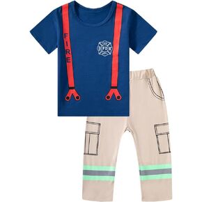 Daddy's New Fishing Buddy Firefighter Role Play Costume Dress Up Set Personalized Tan Two Piece Baby Costume