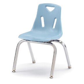 Jonti-Craft Berries 8144JC1131 Stacking Chair with Chrome-Plated Legs, 14" Height, Coastal Blue