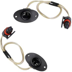 2 PCS Car License Plate Light Wiring Harness Socket Connector, Waterproof Lighting Harness Adapter, Rear Light Socket Pigtail Plug Parts, Compatible with 1994-2001 Dodge Ram 1500 2500 (Black)