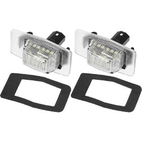 Car LED License Plate Light Assembly No.YL8Z13550AA for Ford Escape Hybrid, Limited, XLS, XLT 2001-2007 Plastic White Light (Set of 2)