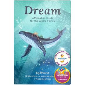 Big Life Journal Dream Affirmation Cards, 52 Beautifully Illustrated Cards Positive Mindful for Kids with Display Stand, Daily Inspiration for Self-Esteem, Positivity, Ideal Gifts for Teens & Teachers